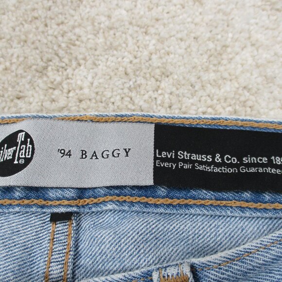 Levis Silvertab Jeans 'Womens 34 Blue Denim '94 Baggy Distressed 34x30 - Picture 5 of 16